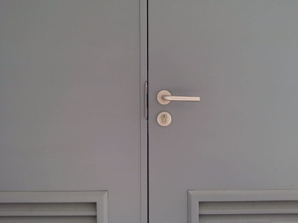 High security double steel door