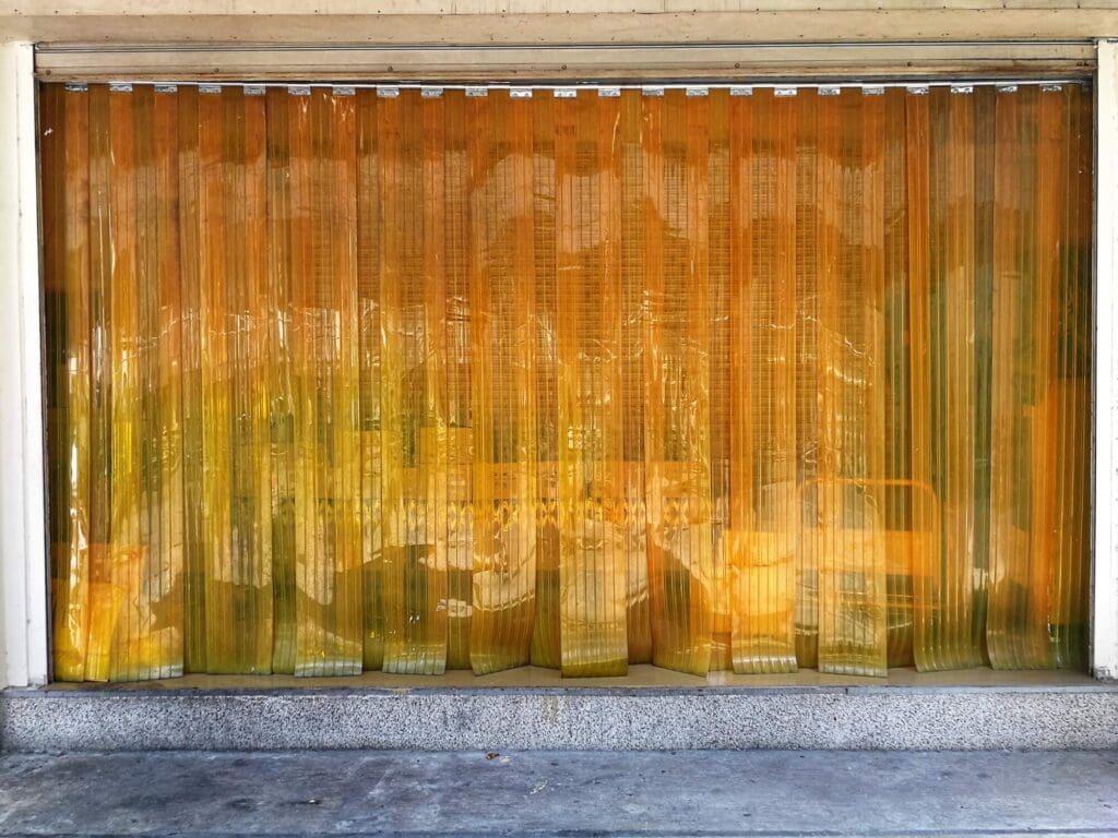 Yellow Transparent PVC Strip Curtain for protection dust